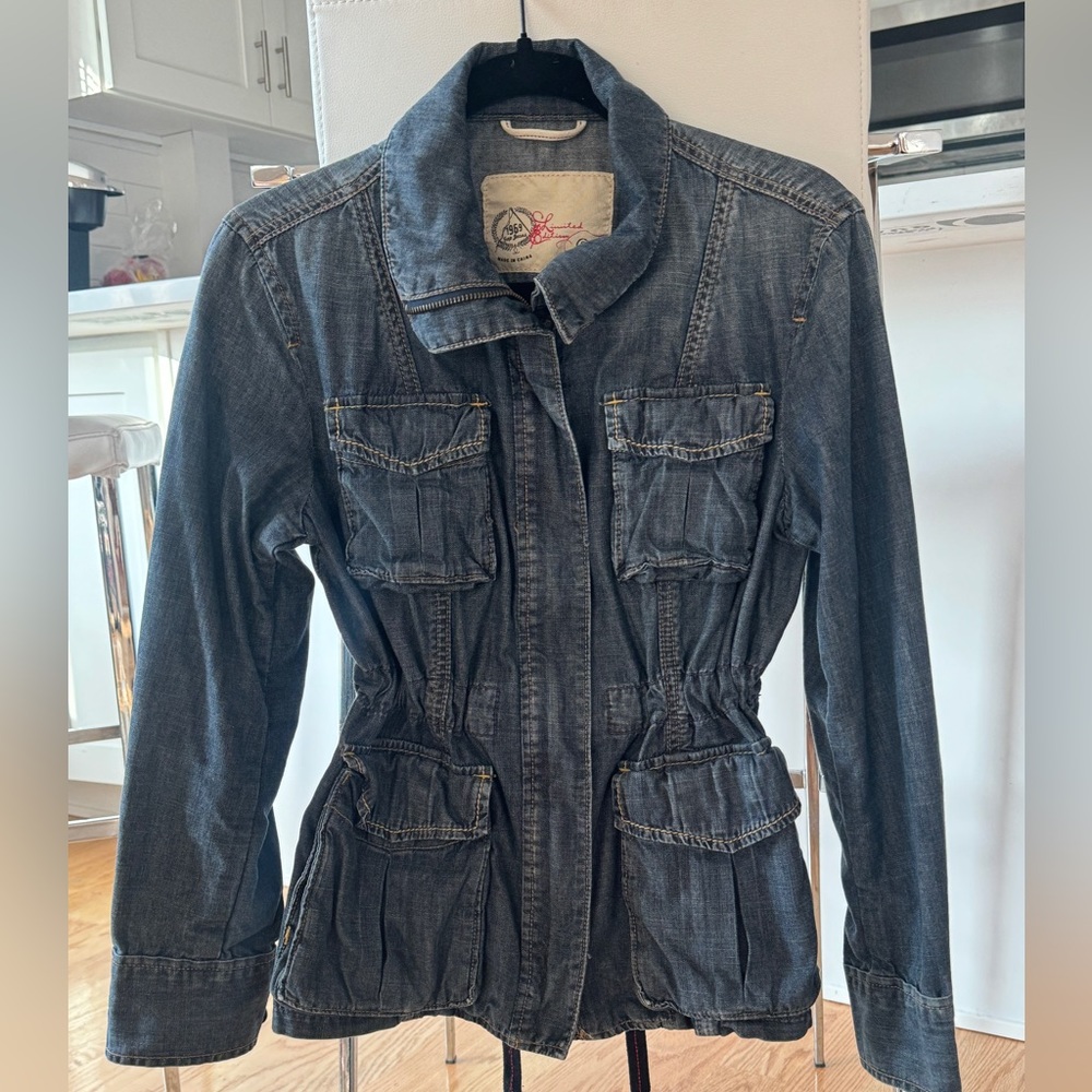 Women's Vintage Gap Denim Jacket Cinched Waist Y2K 100% Cotton Size Small